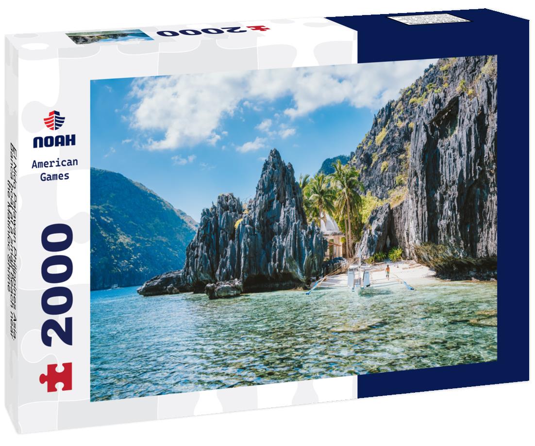 Noah Jigsaw Puzzle El Nido Palawan Philippines Asia. Banca boat at a small beach near the Matinloc Shrine 2000 pieces