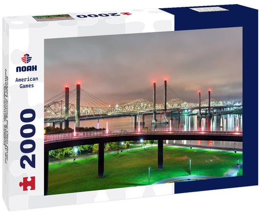 Noah Jigsaw Puzzle Bridges across the Ohio River between Louisville, Kentucky and Jeffersonville, Indiana 2000 pieces