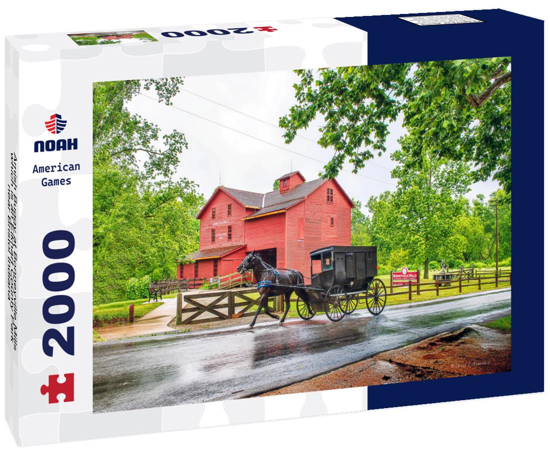 Noah Jigsaw Puzzle Amish Buggy at Bonneyville Mills, which is an Elkhart County Park near Bristol Indiana 2000 pieces