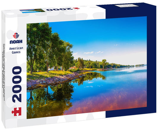 Noah Jigsaw Puzzle Tranquil sunset forest and marina landscape of Big Stone Lake in Ortonville, Minnesota 2000 pieces