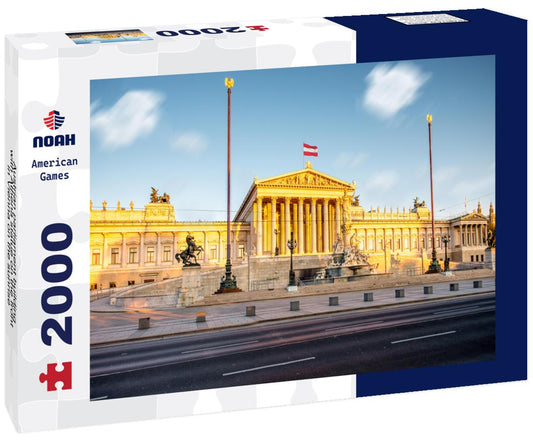 Noah Jigsaw Puzzle Austrian parliament building with Athena statue on the front in Vienna on the sunrise 2000 pieces