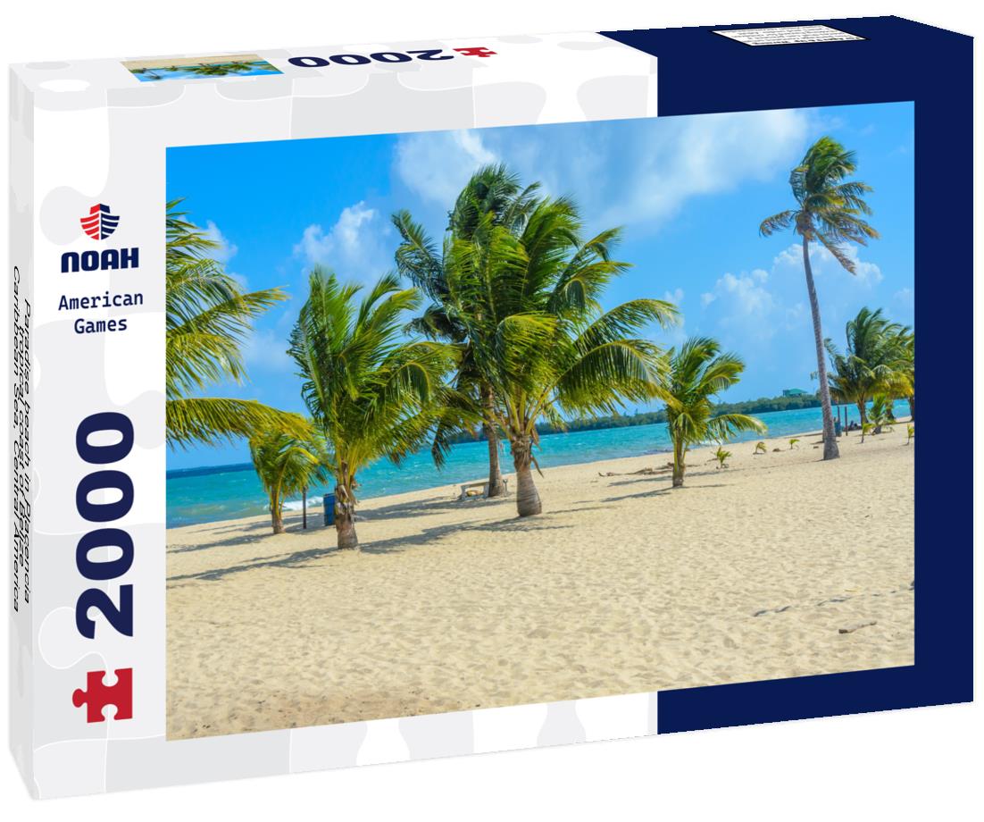 Noah Jigsaw Puzzle Paradise beach in Placencia, tropical coast of Belize, Caribbean Sea, Central America 2000 pieces