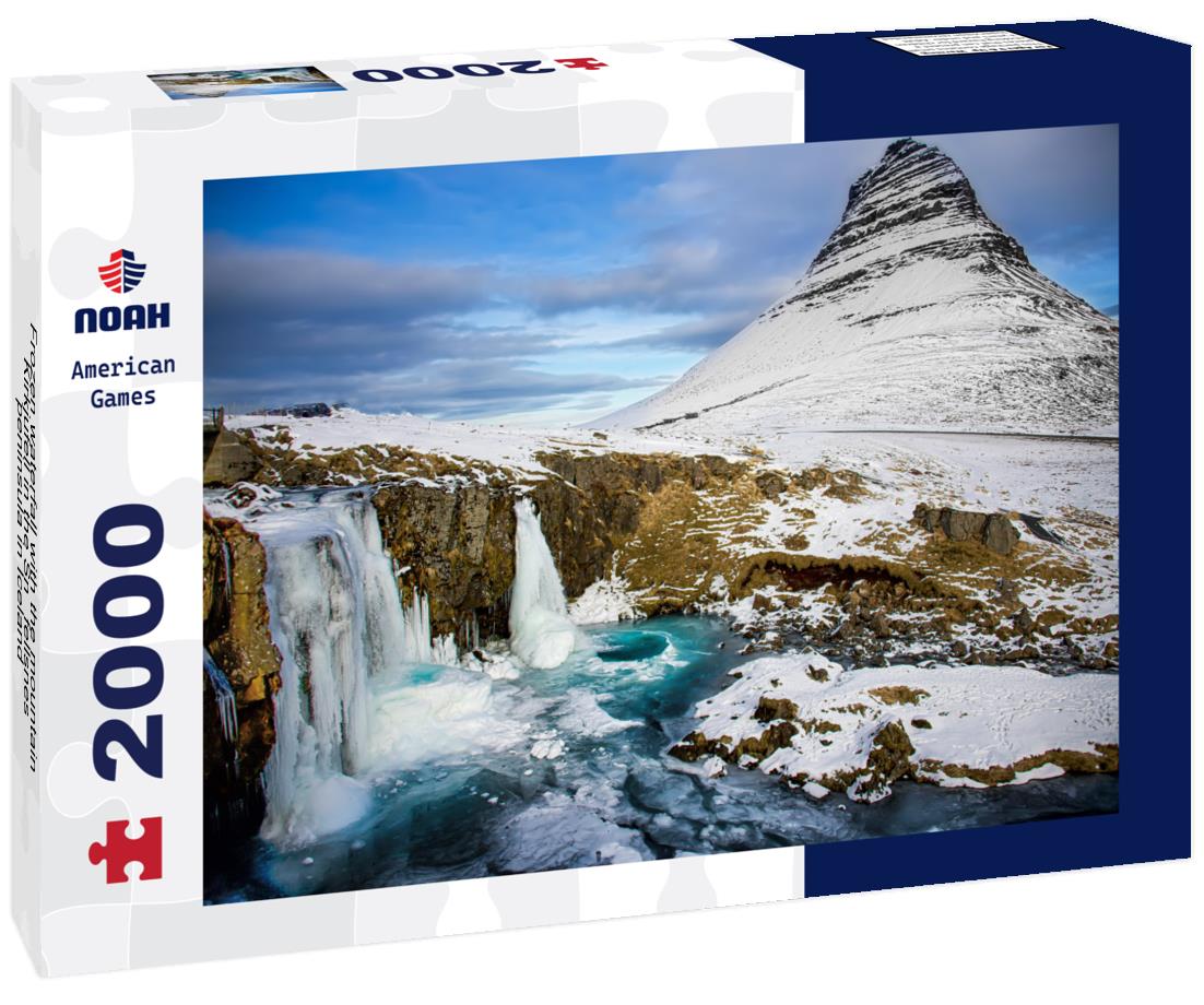 Noah Jigsaw Puzzle Frozen waterfall with the mountain Kirkjufell in the Snæfellsnes peninsula in Iceland 2000 pieces