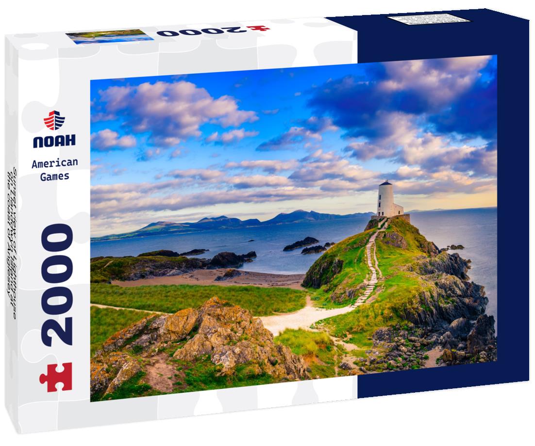 Noah Jigsaw Puzzle Sunset view of Lighthouse on Llanddwyn Island at the coast of Anglesey in North Wales 2000 pieces