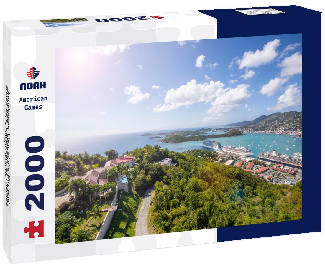 Noah Jigsaw Puzzle Landscape View of the City and cruise port, Caribbean, St Thomas, U.S. Virgin Islands 2000 pieces