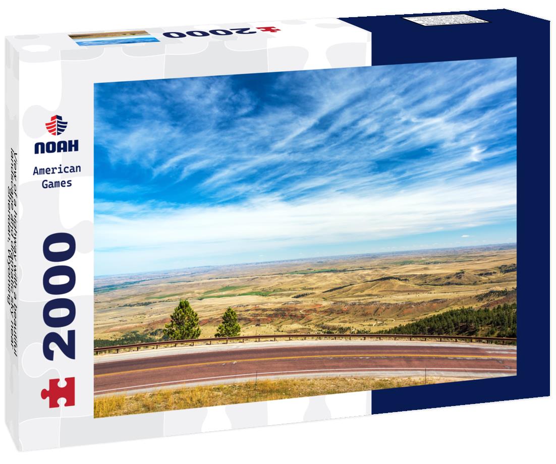 Noah Jigsaw Puzzle View of a highway with a beautiful landscape and dramatic sky near Sheridan, Wyoming 2000 pieces