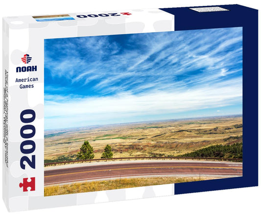 Noah Jigsaw Puzzle View of a highway with a beautiful landscape and dramatic sky near Sheridan, Wyoming 2000 pieces