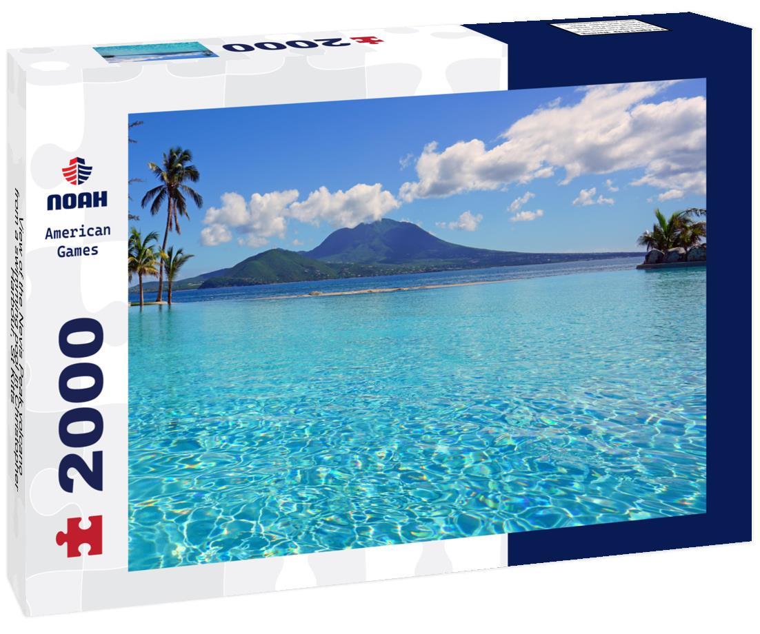 Noah Jigsaw Puzzle View of the Nevis Peak volcano from a swimming pool in Christopher Harbour, St Kitts 2000 pieces