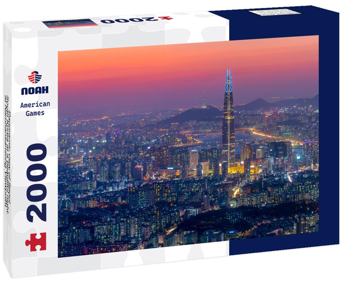 Noah Jigsaw Puzzle Panoramic view of Seoul, South Korea at a beautiful night.at Namhansansong Viewpoint 2000 pieces