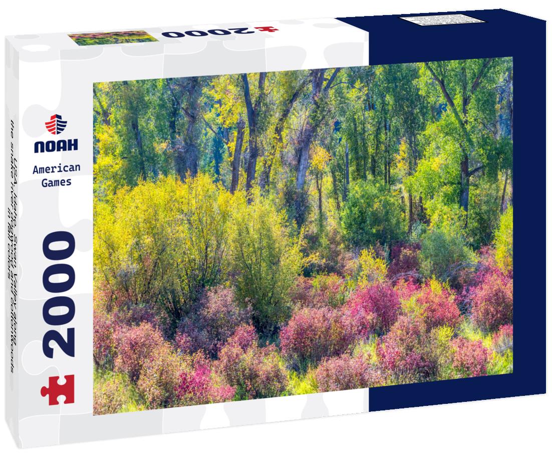 Noah Jigsaw Puzzle USA, Idaho, Swan Valley along the snake river dogwood and cottonwoods in fall colors 2000 pieces