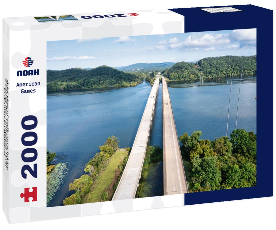 Noah Jigsaw Puzzle Ariel view of traffic on a bridge crossing the Tennessee River in Scottsboro Alabama 2000 pieces
