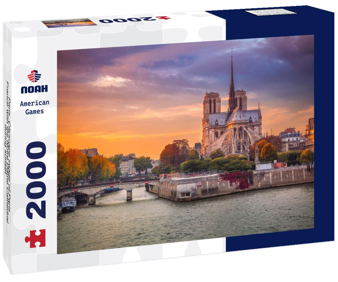 Noah Jigsaw Puzzle Paris. Cityscape image of Paris, France with the Notre Dame Cathedral during sunset 2000 pieces