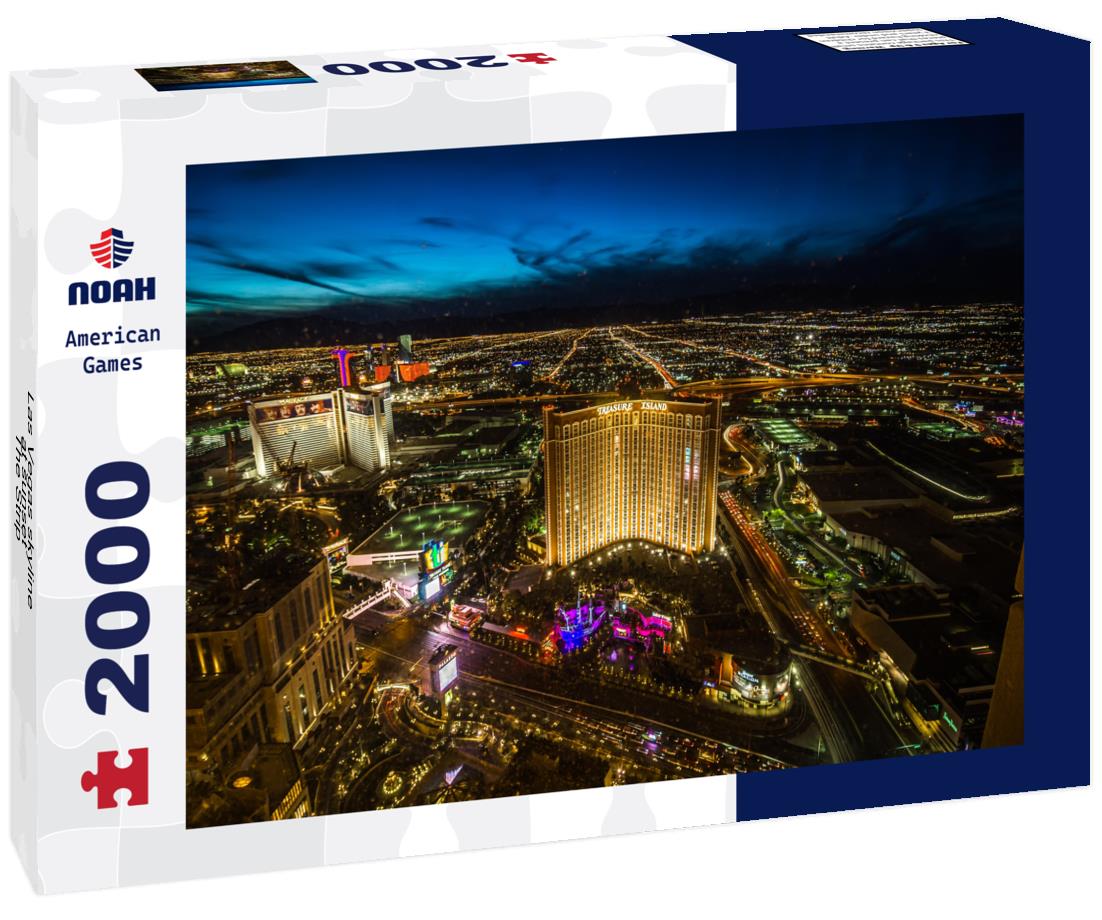 Noah Jigsaw Puzzle Las Vegas skyline at sunset - The Strip - Aerial view of Las Vegas Boulevard Nevada 2000 pieces