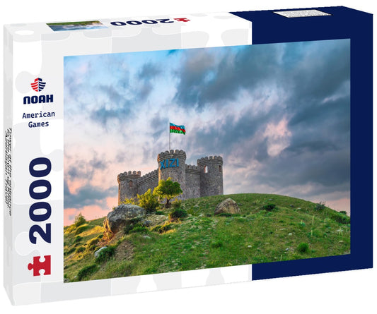Noah Jigsaw Puzzle Tower at the entrance to the town of Khizi. Azerbaijan Travel 2000 Pieces