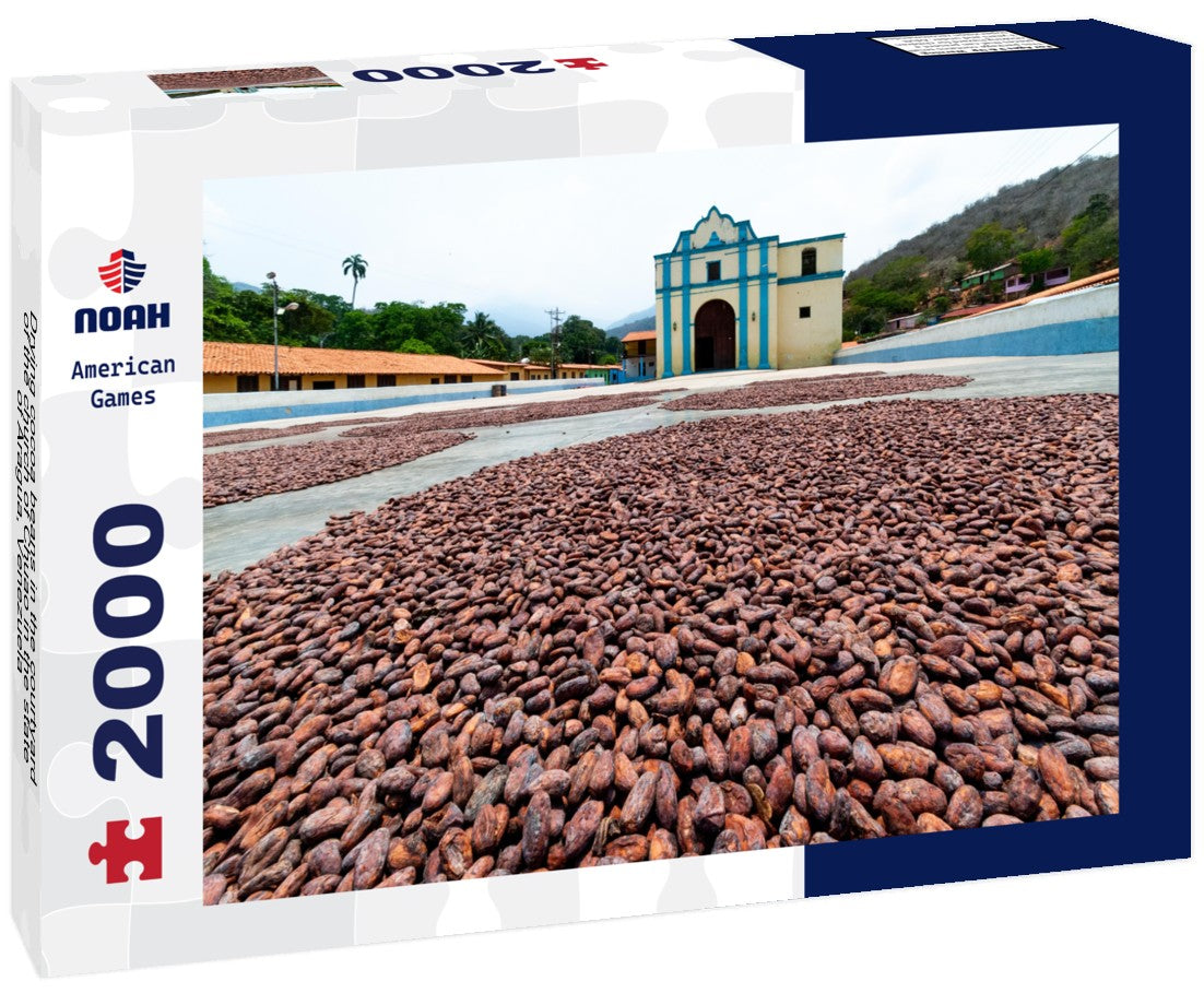 Noah Jigsaw Puzzle Drying cocoa beans in the courtyard of the church of Chuao in the state of Aragua, Venezuela 2000 Pieces