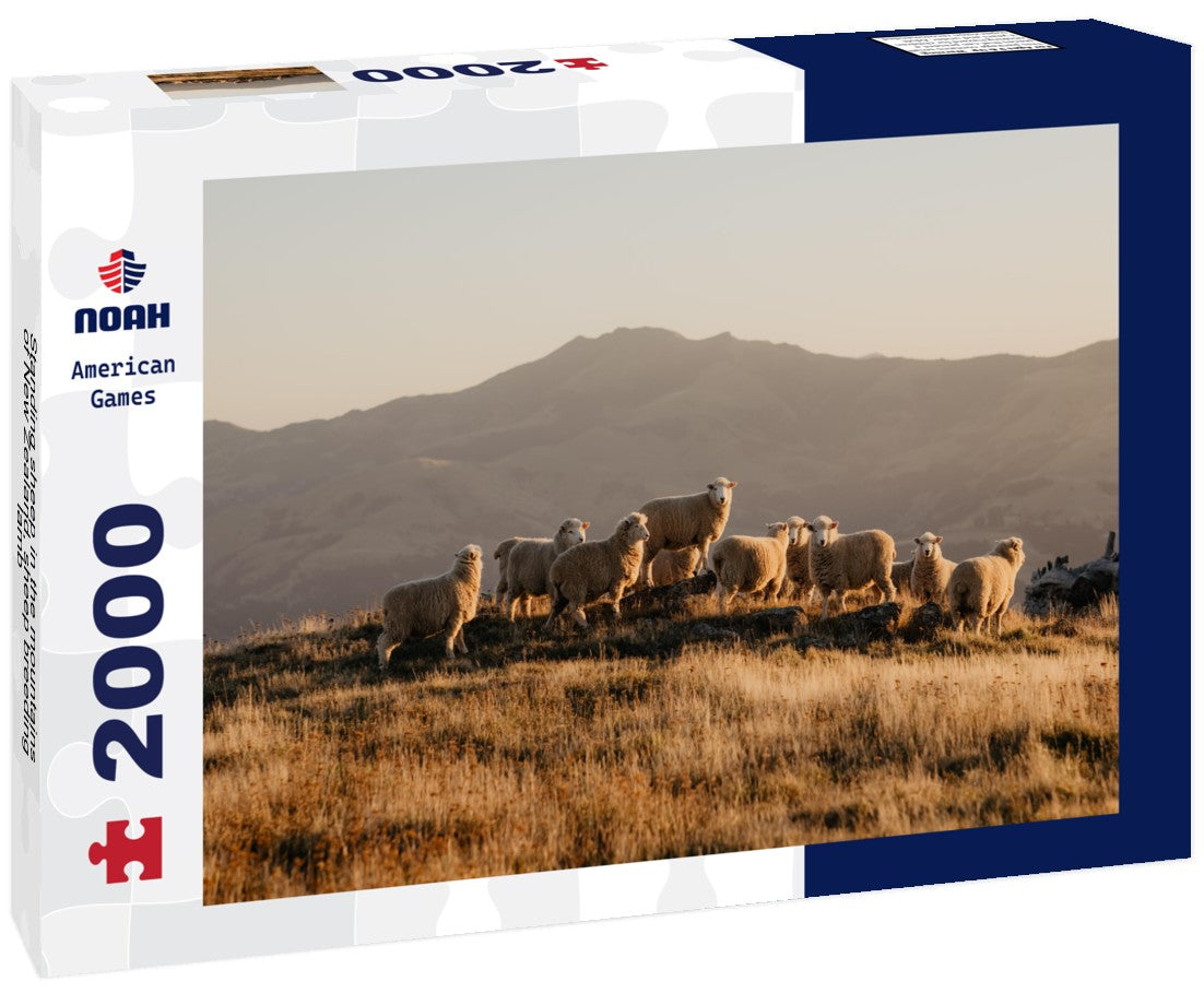 Noah Jigsaw Puzzle Standing sheep in the mountains of New Zealand, sheep breeding, lamb 2000 Pieces