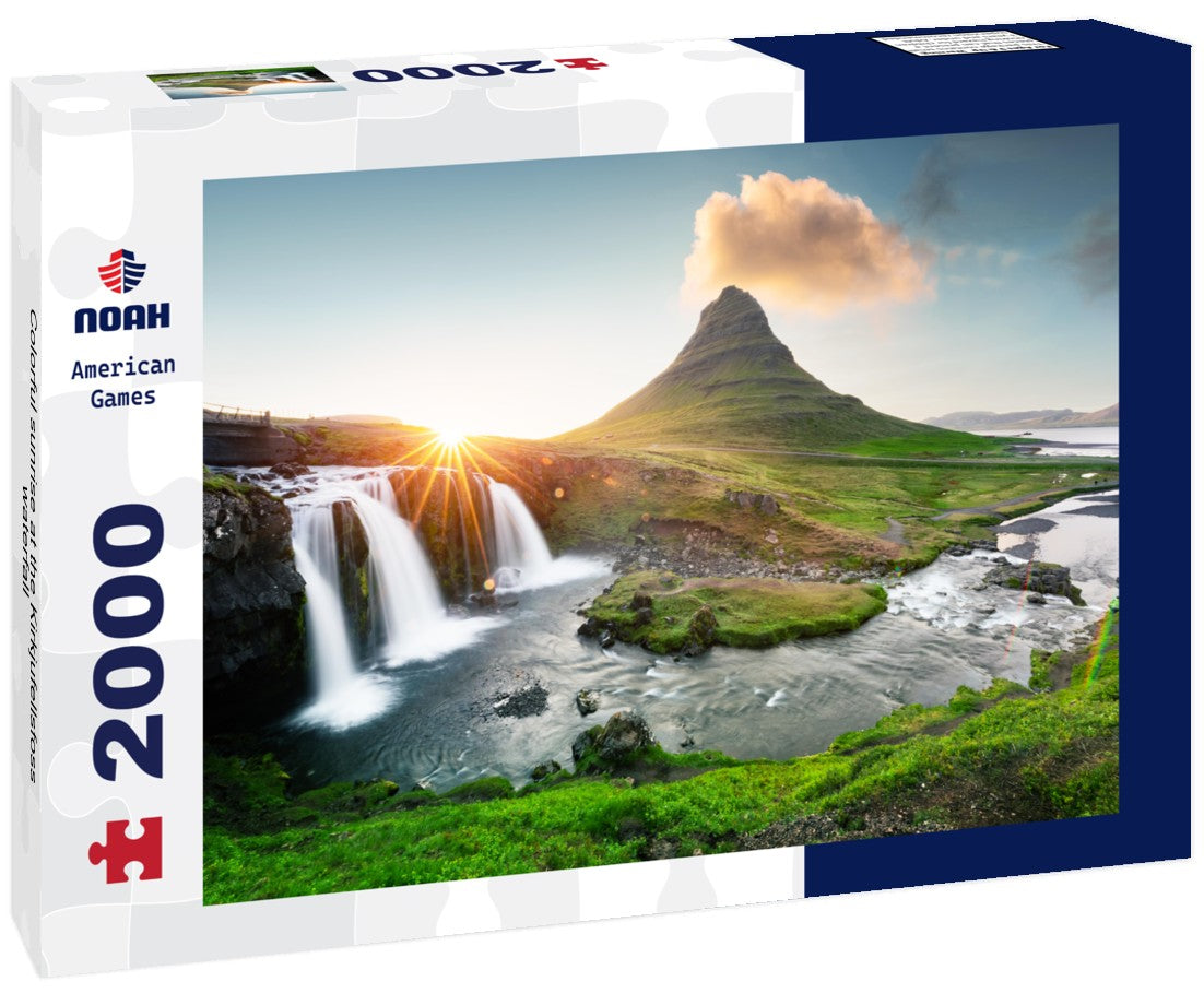 Noah Jigsaw Puzzle Colorful sunrise at the Kirkjufellsfoss waterfall 2000 Pieces