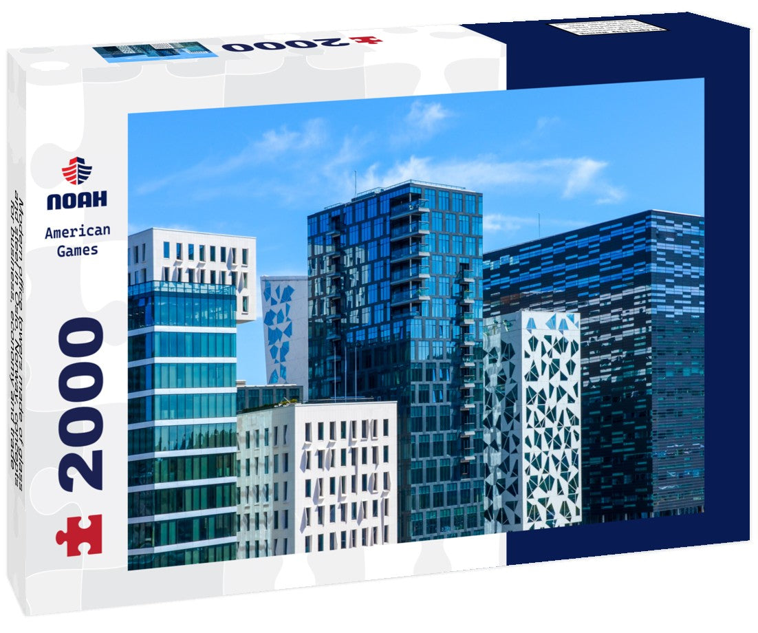 Noah Jigsaw Puzzle Modern office towers made of glass and steel in Oslo, Norway, concepts for business, economy and trade 2000 Pieces