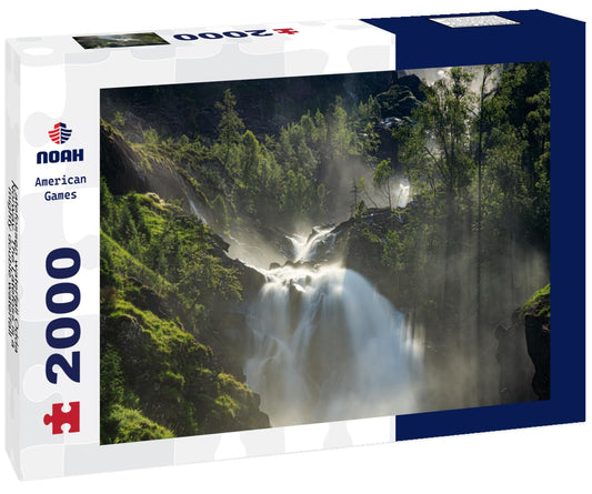 Noah Jigsaw Puzzle Latefossen waterfall Odda Norway. The Latefoss is a mighty double waterfall 2000 Pieces