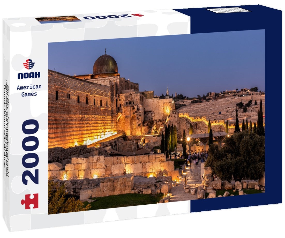 Noah Jigsaw Puzzle Old City of Jerusalem at night - view from the Dung Gate to the Temple Mount and Al Aqsa 2000 Pieces
