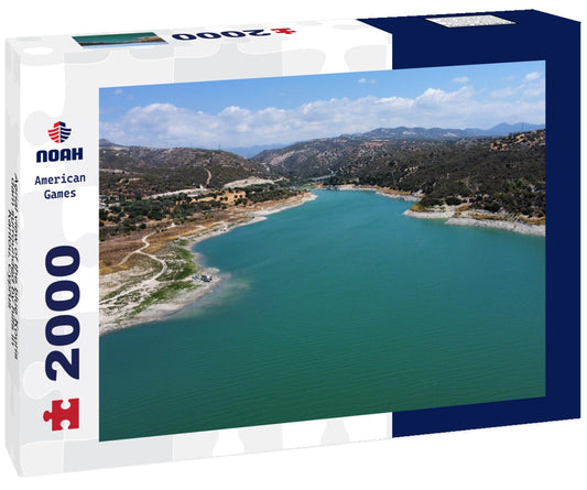 Noah Jigsaw Puzzle Aerial view of the blue Kouris dam surrounded by hills in Kantou, Cyprus 2000 Pieces
