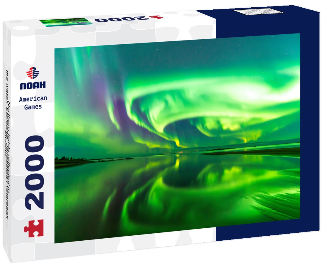 Noah Jigsaw Puzzle Northern lights reflected in the water. Storsand, Jakobstad/Pietarsaari Finland 2000 Pieces