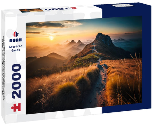 Noah Jigsaw Puzzle breathtaking landscape of phu chi fa before dawn. Phu Chi Fa National Park in the Thai province of Chiang Rai 2000 Pieces