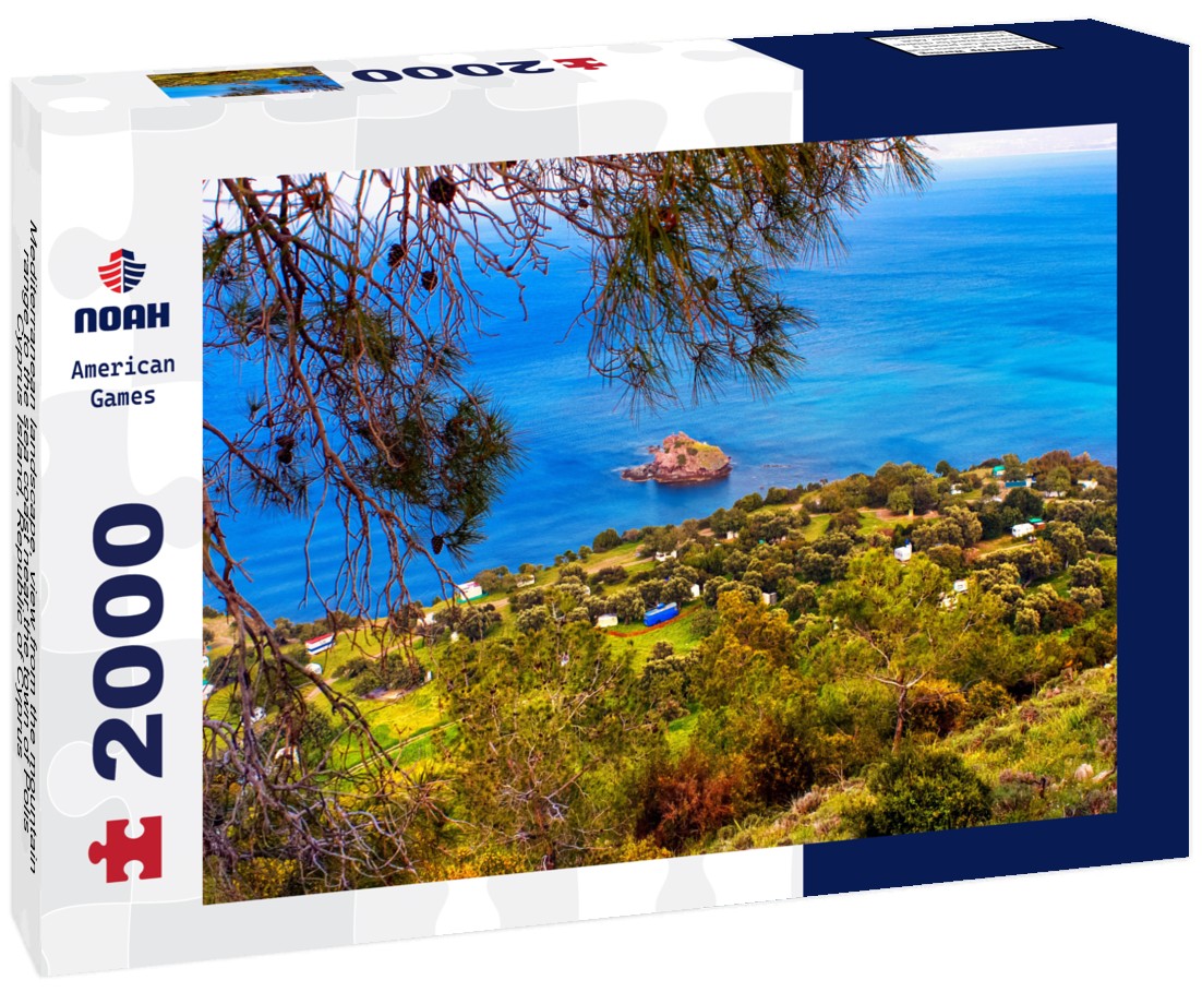 Noah Jigsaw Puzzle Mediterranean landscape - view from the mountain range to the sea coast near the town of Polis, Cyprus Island, Republic of Cyprus 2000 Pieces