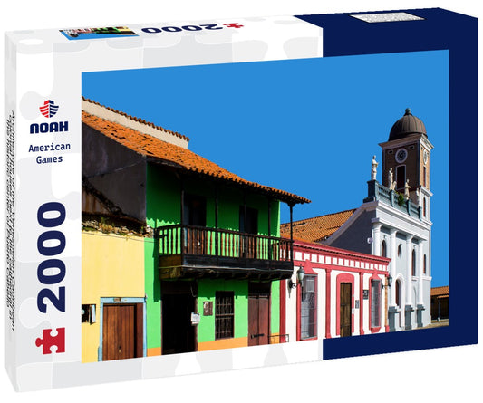 Noah Jigsaw Puzzle Architecture of the Venezuelan Caribbean, colonial houses next to the cathedral in the historic center of Puerto Cabello 2000 Pieces
