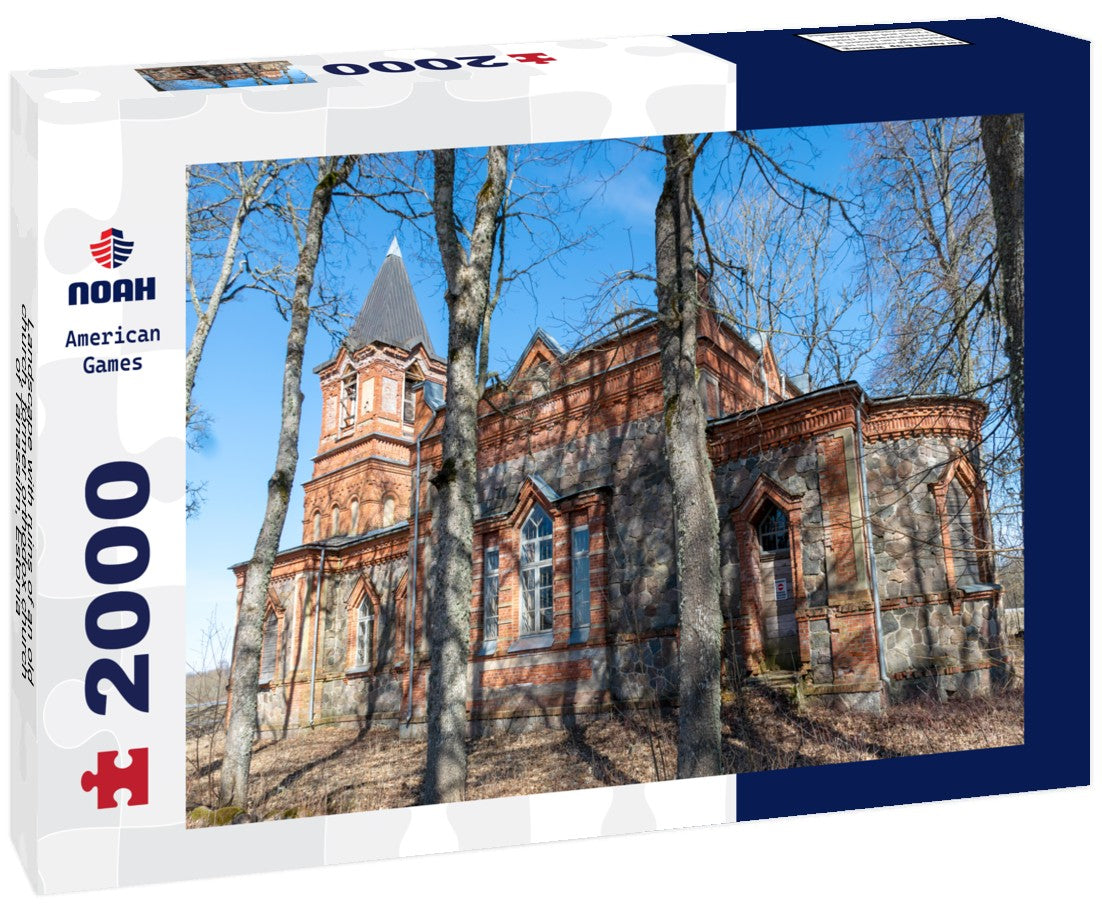 Noah Jigsaw Puzzle Landscape with ruins of an old church, former orthodox church of Tänassilm, Estonia 2000 Pieces