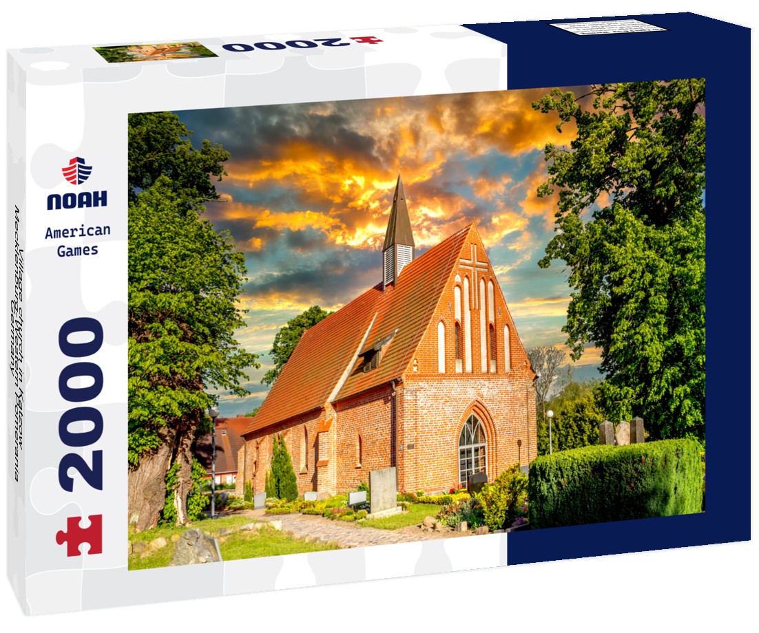 Noah Jigsaw Puzzle Village church in Katzow, Mecklenburg-Western Pomerania, Germany 2000 Pieces