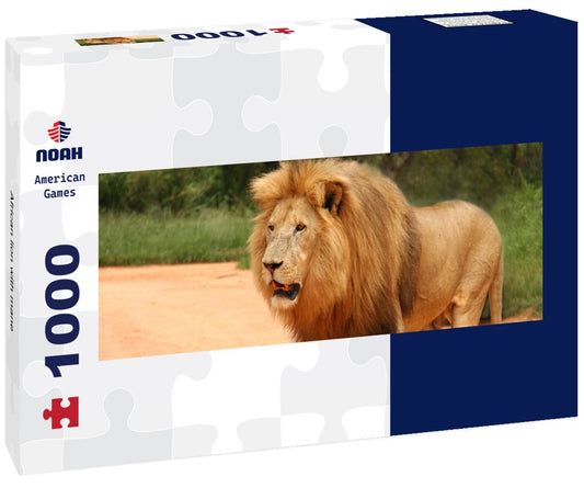 Noah Jigsaw Puzzle African lion with mane Panorama 1000 Pieces