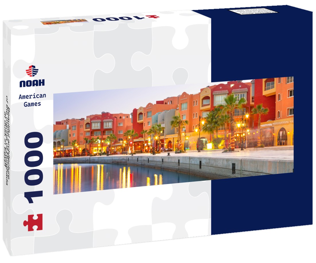 Noah Jigsaw Puzzle Beautiful architecture of the marina of Hurghada at dusk in Egypt Panorama 1000 Pieces