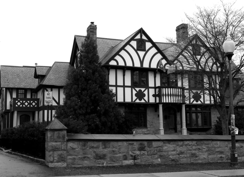 Details of the beautiful architecture at Princeton University, New Jersey in black white