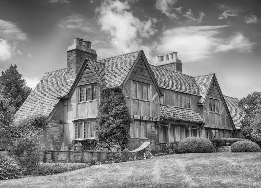 topsmead state park and forest litchfield connecticut in black white