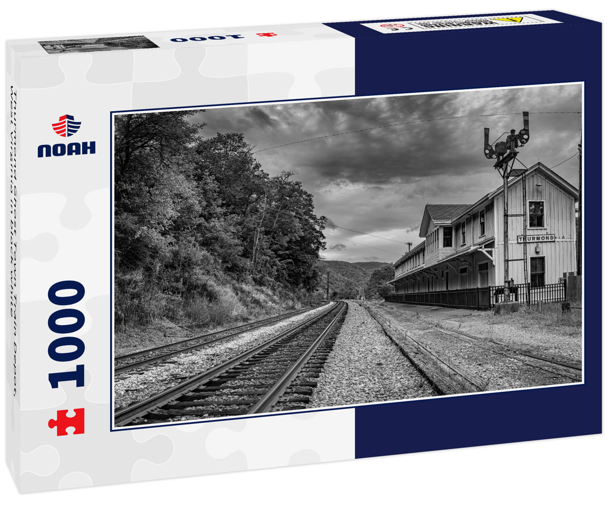 Thurmond Ghost Town Train Depot, West Virginia in black white