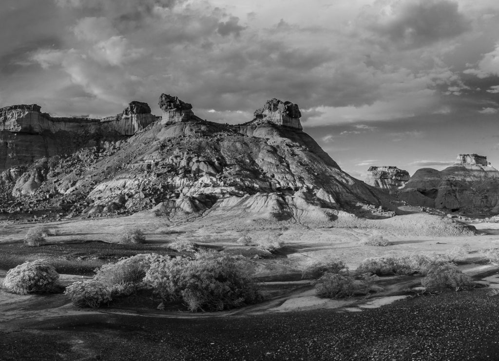 Bisti Sunset, New Mexico in black white