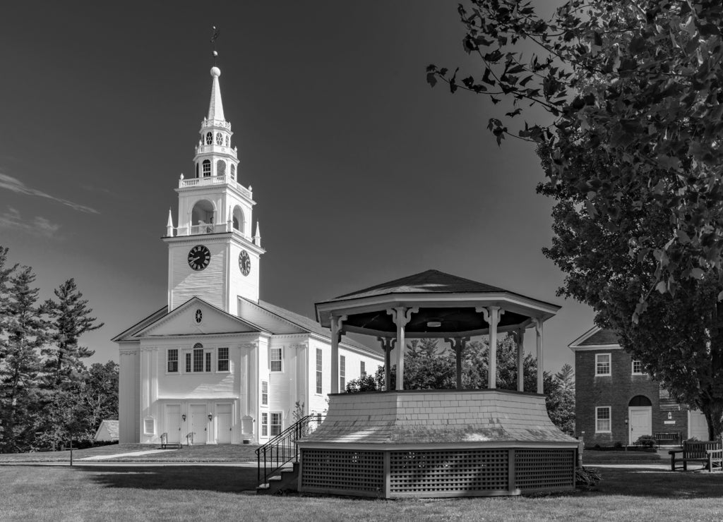 New Hampshire-Hancock in black white