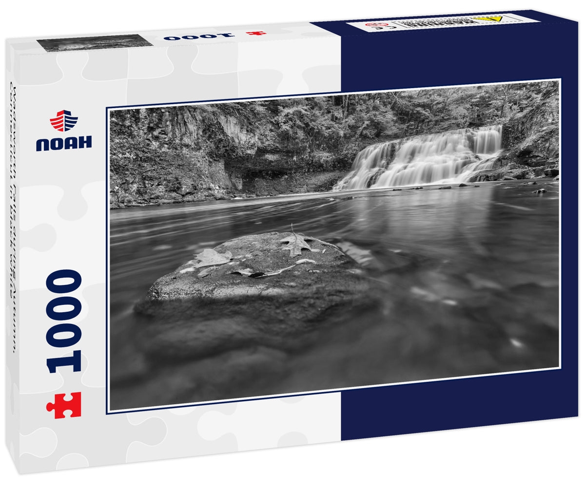 Wadsworth Falls during Autumn, Connecticut in black white