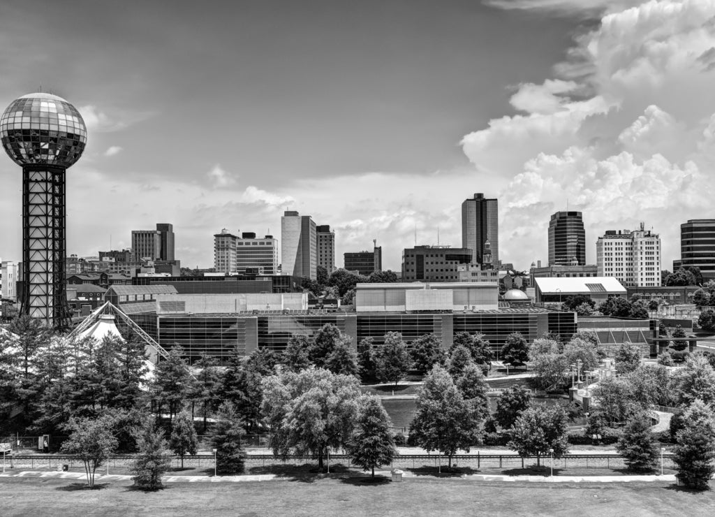 Knoxville Tennessee in black white