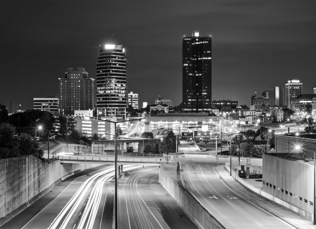 Knoxville Tennessee in black white