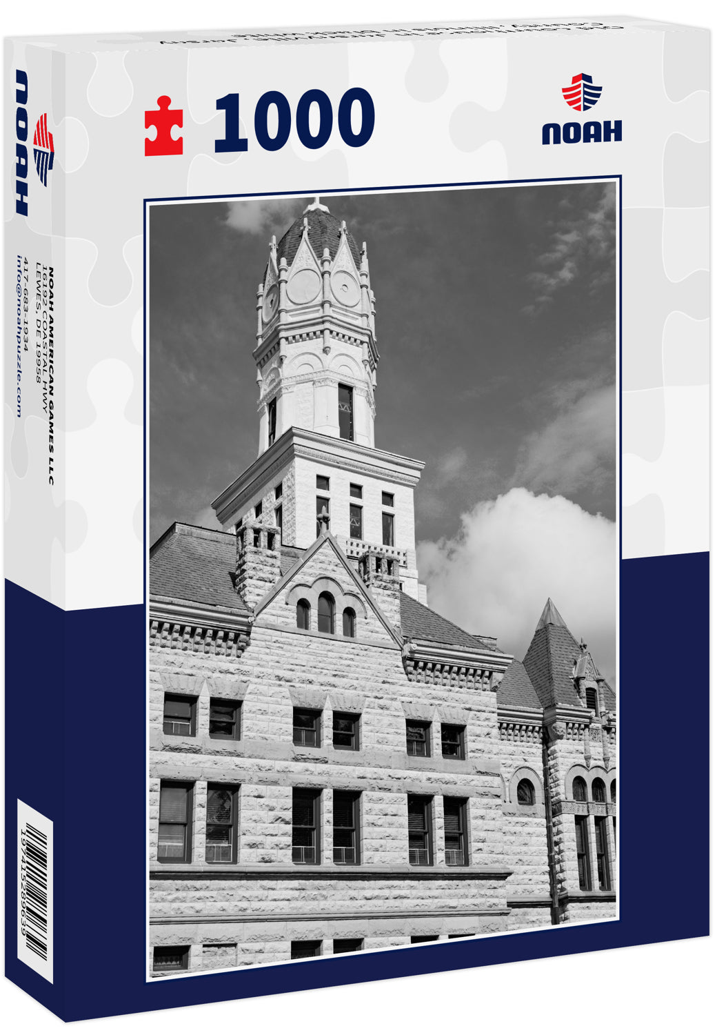 Old courthouse in Jerseyville, Jersey County, Illinois in black white