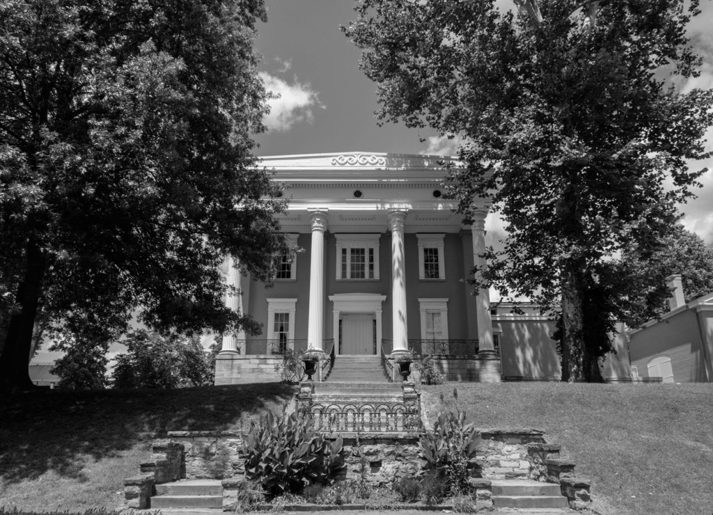 Madison, Indiana in black white