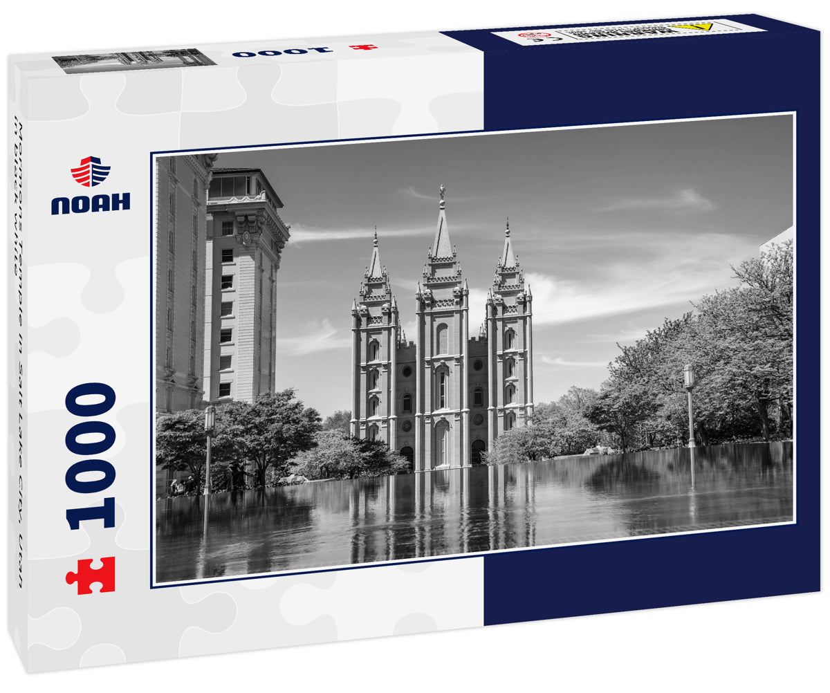 Mormons Temple in Salt Lake City, Utah in black white