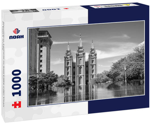 Mormons Temple in Salt Lake City, Utah in black white