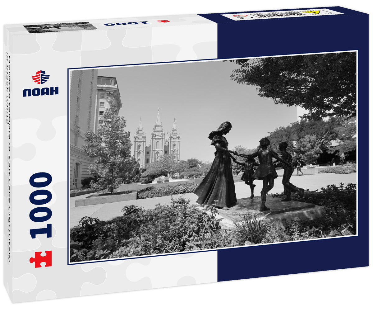 Mormon temple in Salt Lake City (Utah) in black white