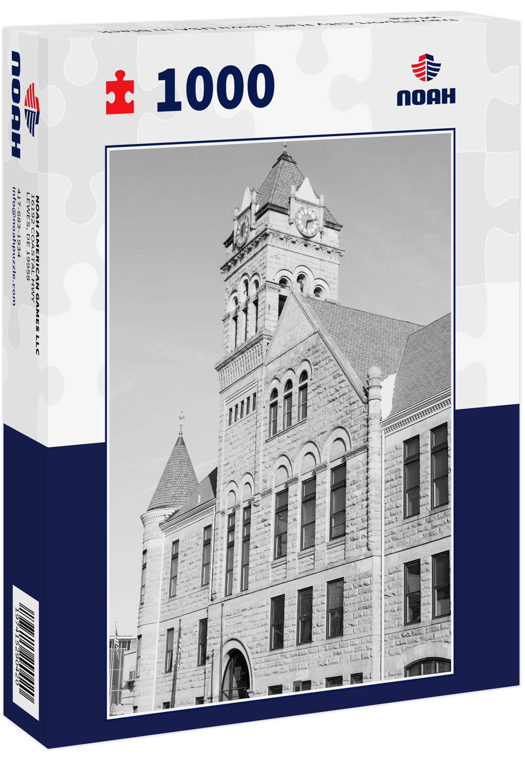 Davenport City Hall, Iowa USA in black white