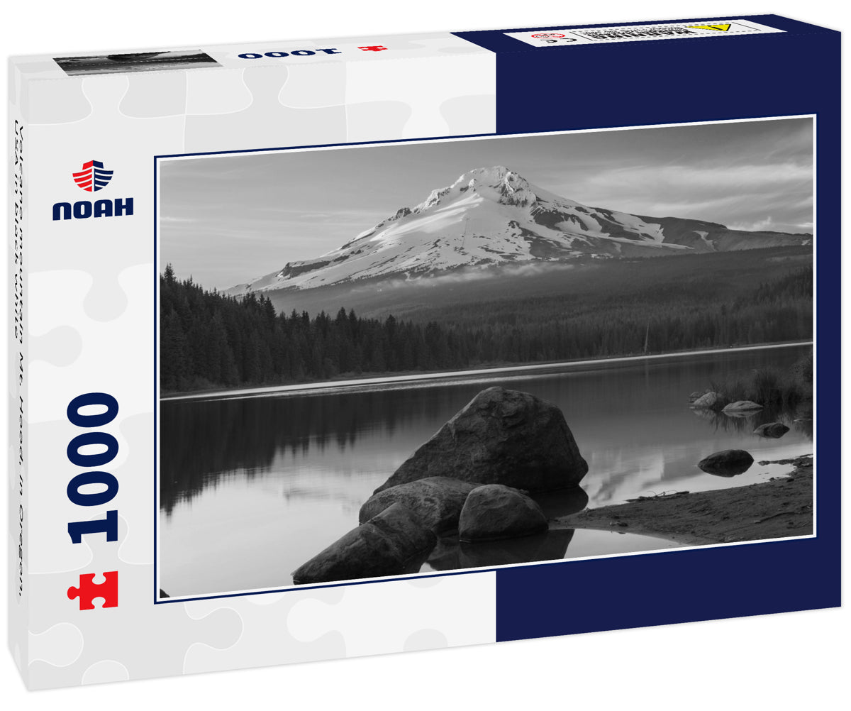 Volcano mountain Mt. Hood, in Oregon, USA in black white