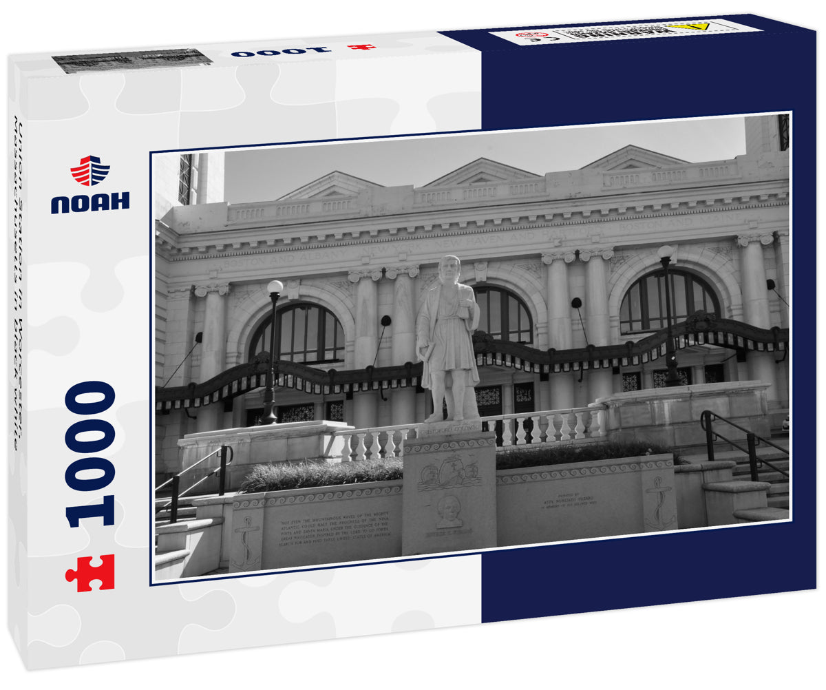 Union Station in Worcester, Massachusetts in black white