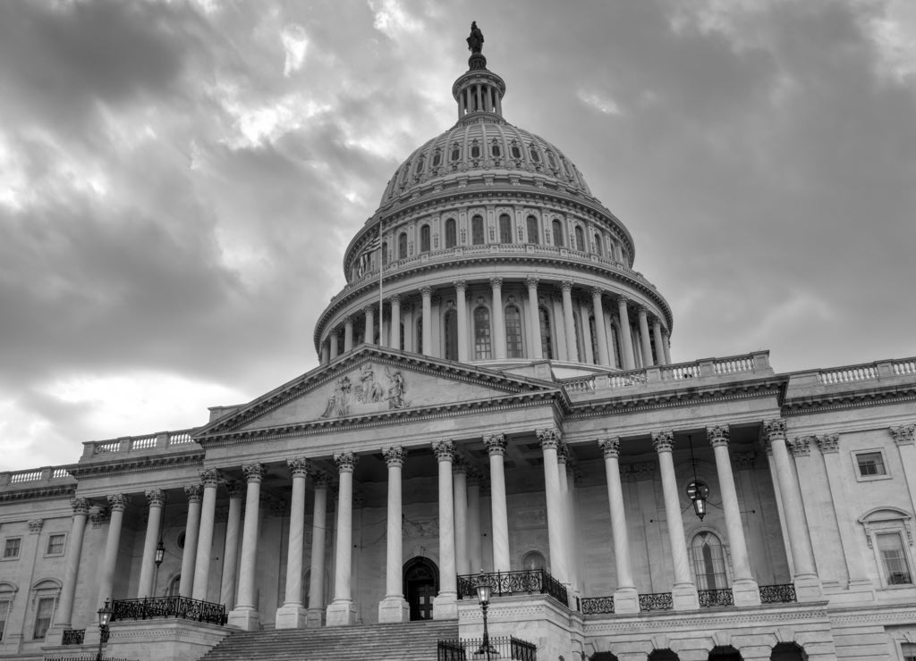 US Capitol in Washington DC in black white